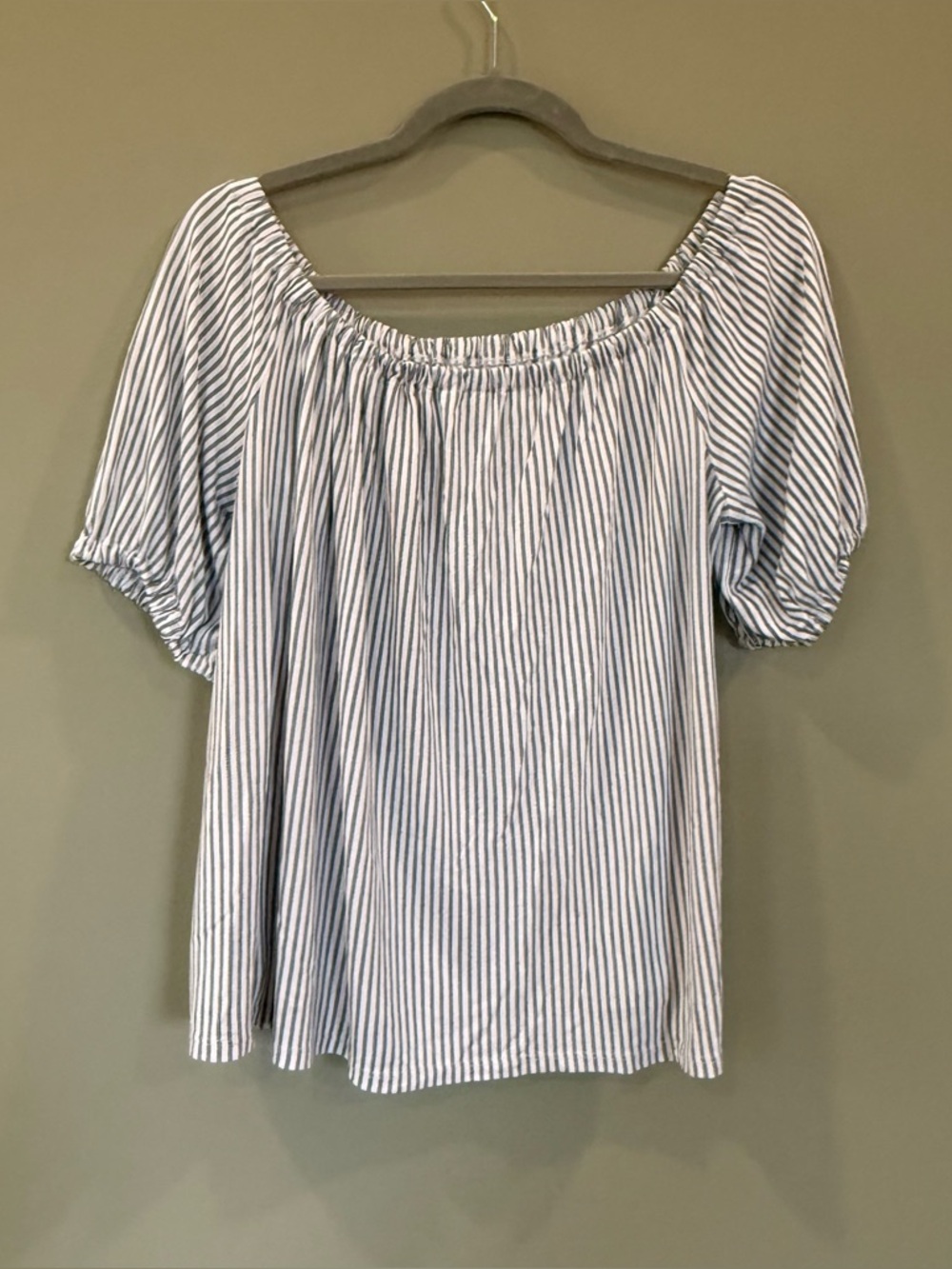 LOFT Black and White Striped Off-Shoulder Tunic